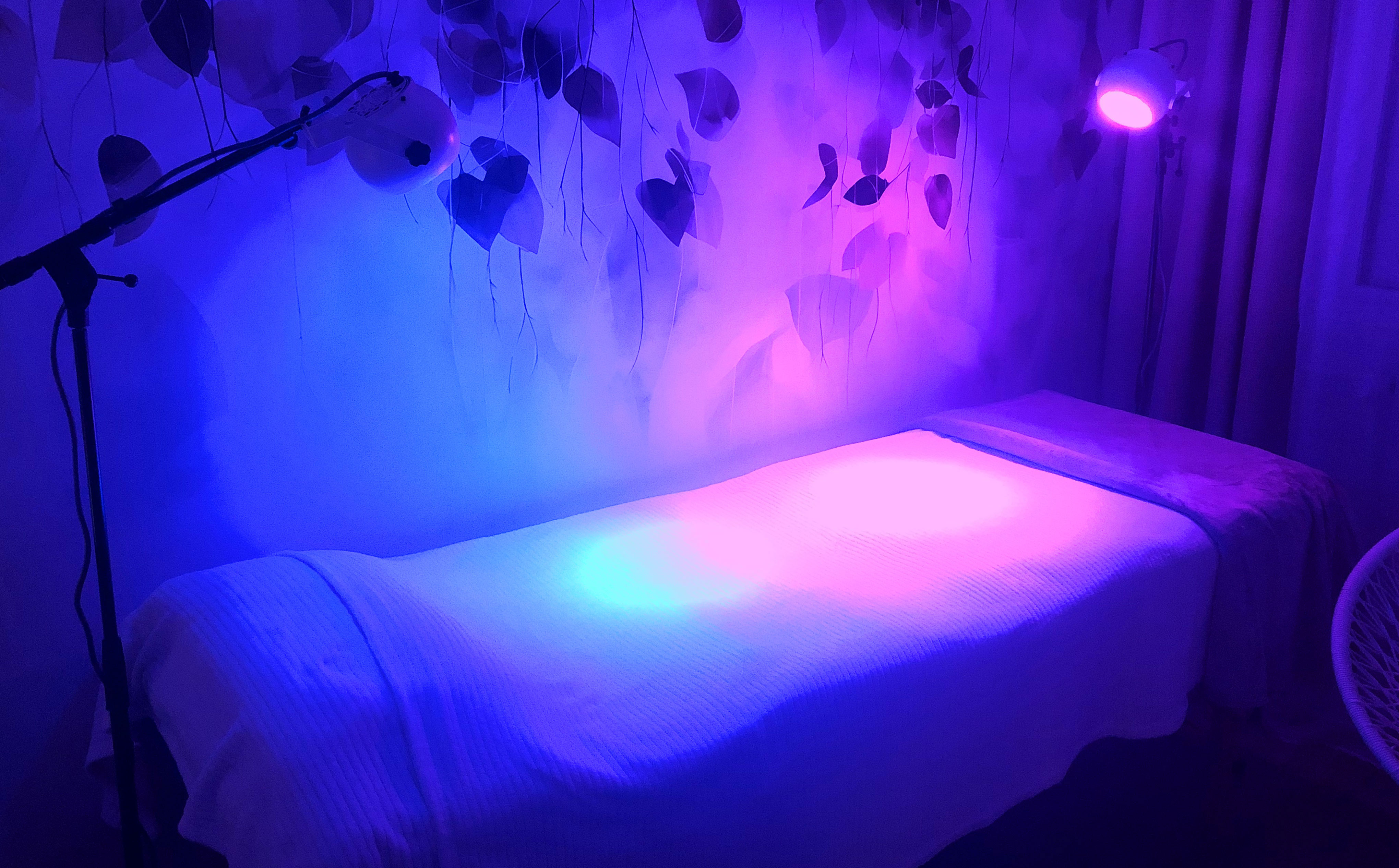 Lumière Bichromi des couleurs, magenta et bleu